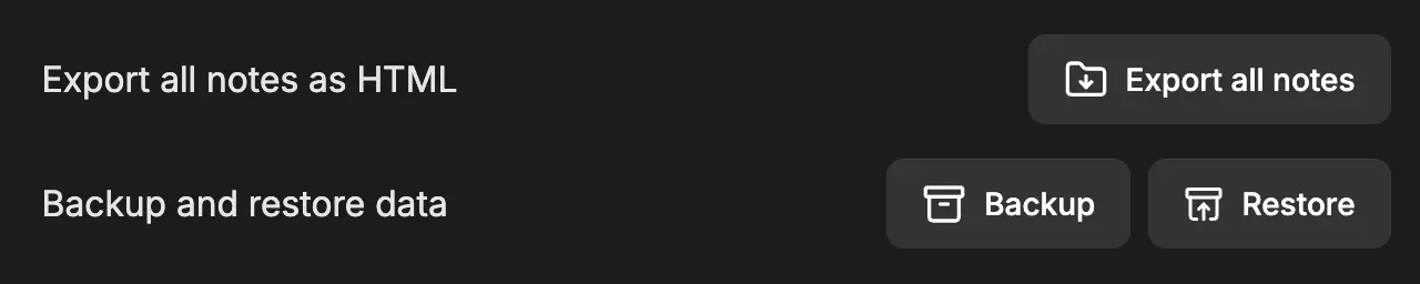 Backup feature buttons